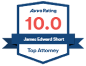 Logo Recognizing James E. Short, Plc's affiliation with AVVO Rating 10 Top Attorney