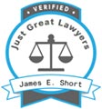 Logo Recognizing James E. Short, Plc's affiliation with Just Great Lawyers